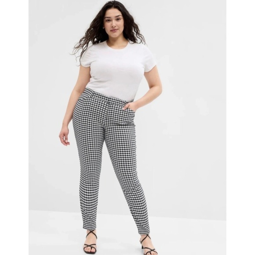 NWT Gap Signature Skinny Ankle Pants Womens‎ 20 Gingham Stretch Mid Rise